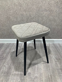 Табурет Хоби квадрат с прострочкой велюр (Серый california 994/Черный конус)