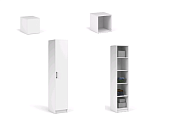 Шкаф 1д. с антресолью Чикаго Вайт (Белый)
