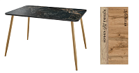 Стол обеденный Плаза-1 (Дуб Вотан/Золото) 