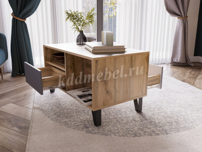 Стол журнальный Ливерпуль (Белый/Бетон светлый)