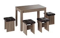 Обеденная группа Бон тип 5 (Дуб сонома трюфель/Шоколад к/з)