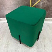 Пуф Лофт квадрат Ил (Изумрудный velutto 33/Черный)