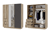 Шкаф Даллас 3-х створчатый ШК 01 (Дуб каньон/Графит)
