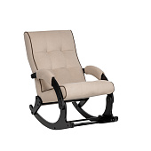 Кресло-качалка с подножкой Leset Хилл (Венге/Ткань велюр Бежевый V18/Кант Бежевый V18)