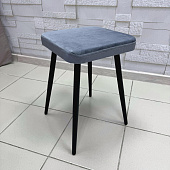 Табурет Хоби квадрат велюр (Серый california 975/Черный конус)