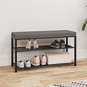 Банкетка Торонто-33С (Черный/Серый)