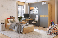 Комплект детской мебели Адам К1 (Дуб крафт золотой/Графит/Дуб крафт золотой)