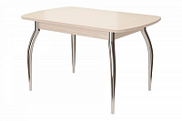 Стол обеденный Бостон на опоре триумф-хром (Ваниль)