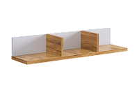 Полка навесная 2 Хюгге (Белое дерево/Дуб крафт золотой/Белый матовый)