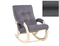 Кресло-качалка Leset Хилл (Слоновая кость/Ткань рогожка Серый Malmo 95/Кант Серый Malmo 95)