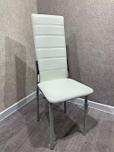 Стул Лорд полоса экокожа (Белый/Опора хром)