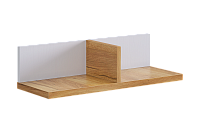 Полка навесная Хюгге (Белое дерево/Дуб крафт золотой/Белый матовый)