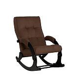 Кресло-качалка с подножкой Leset Хилл (Венге/Ткань велюр Коричневый V23/Кант Коричневый V23)