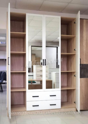 Шкаф распашной Нарцисс-3 (Дуб сонома/Белый) 