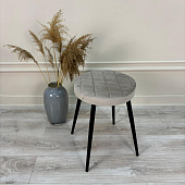 Табурет Хоби круг с прострочкой велюр (Бежевый california 102/Черный конус)