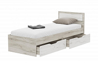 Кровать Гармония 0.8 с ящиками (Дуб крафт серый/Дуб крафт белый)