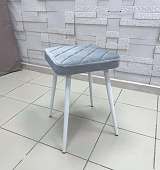 Табурет Хоби квадрат с прострочкой велюр (Светло-серый california 993/Белый конус)