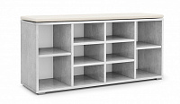 Тумба для обуви Аризона (Ателье светлый/Рогожка Вайт)