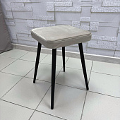 Табурет Хоби квадрат велюр (Бежевый california 102/Черный конус)