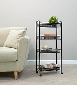 Этажерка Ладья-24К на колесиках (Черный)