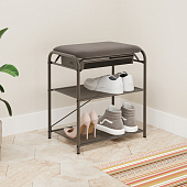 Подставка для обуви Гранада-13В с сиденьем и ящиком (Графит/Ткань нубук)