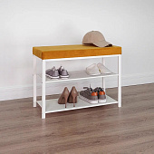 Банкетка Торонто-23S (Белый/Горчичный)