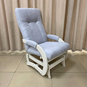 Кресло-маятник Leset Блисс (Слоновая кость/Ткань велюр Серый Soro 83)