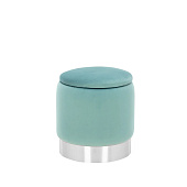 Пуф Leset Йорк МИНИ (Бирюзовый велюр/Серебро)