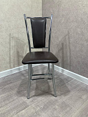 Марсель Стул экокожа (Темно-коричневый/Опора хром)