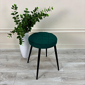 Табурет Хоби круг с прострочкой велюр (Изумрудный velutto 33/Черный конус)