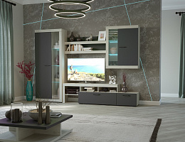 Соната (Дуб крафт белый/Антрацит)