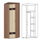 Шкаф угловой Инфинити (Ясень шимо темный/Ясень шимо светлый)