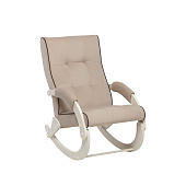 Кресло-качалка Leset Хилл (Слоновая кость/Ткань велюр Бежевый V18/Кант Коричневый V23)