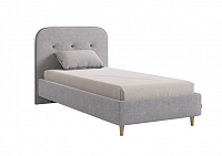 Кровать Лео 0.9 с ортопедическим основанием (Галька/Графит велюр)