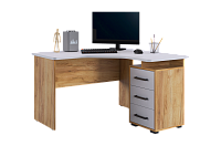 Стол компьютерный угловой Лайт-2 (Дуб крафт золотой/Белый)