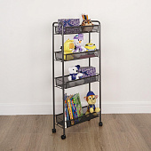 Этажерка Ладья-14К на колесиках (Черный)