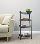 Этажерка Ладья-24К на колесиках (Графит)