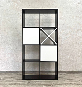 Лайт Стеллаж-1 с фасадами и вставкой (Венге/Белый)