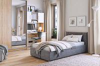 Кровать Бест 0.9 с ортопедическим основанием (Графит велюр)