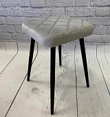 Табурет Хоби квадратс прострочкой велюр (Светло-серый california 900 /Черный конус)