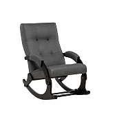 Кресло-качалка с подножкой Leset Хилл (Венге/Ткань рогожка Коричневый Malmo 28/Кант Malmo 28)