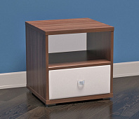 Тумба прикроватная Болеро (Ясень шимо темный/Белый)