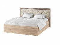 Кровать Мадлен 1.4 с настилом ДСП 2С (Дуб сонома/Дуб Шале мореный)