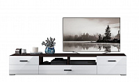 Тумба под ТВ Ларго 2.0 (Белый/Черный глянец)