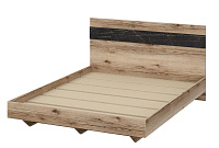 Кровать Омега 1.2 (Дуб делано светлый/Камень Пьетра черный) 