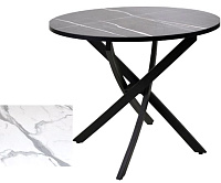 Стол обеденный Арчи-3 0.8 (Белый мрамор 3027/Опоры белые)