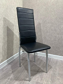 Стул Лорд полоса экокожа (Черный/Опора хром)